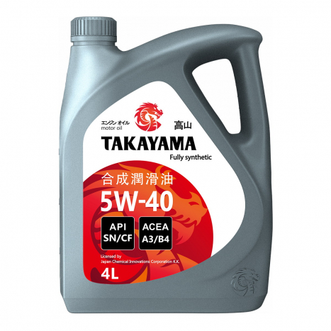 Масло Takayama 5/40 API SN/СF синтетическое пластик (4 литра (пластик))