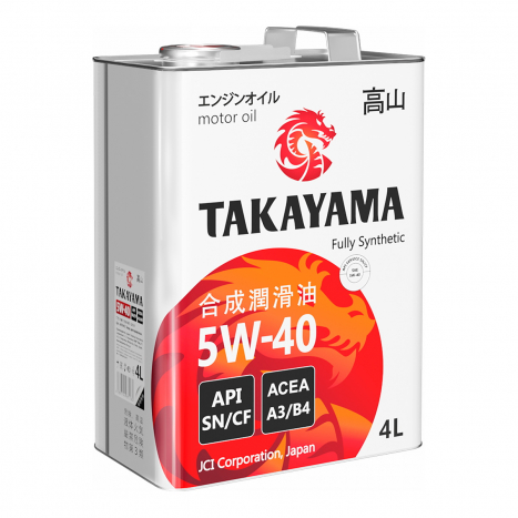 Масло Takayama 5w-40 API SN/CF, ACEA A3/B4 синтетическое (4 литра)