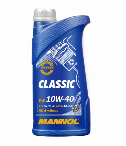 Масло моторное Mannol 10w40 П/С Classic 1л, (пластик)
